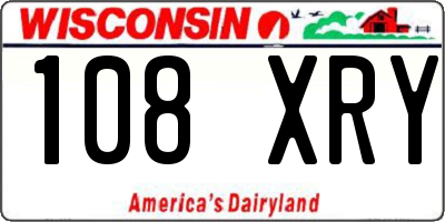 WI license plate 108XRY