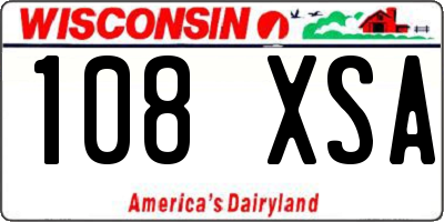 WI license plate 108XSA