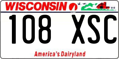 WI license plate 108XSC