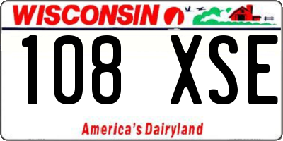 WI license plate 108XSE