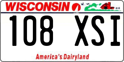 WI license plate 108XSI