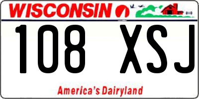 WI license plate 108XSJ
