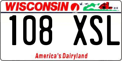 WI license plate 108XSL