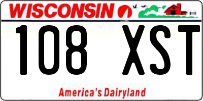 WI license plate 108XST