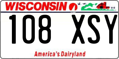 WI license plate 108XSY