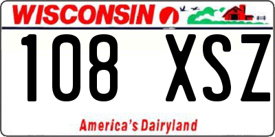 WI license plate 108XSZ