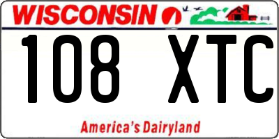 WI license plate 108XTC