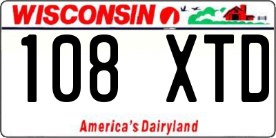 WI license plate 108XTD