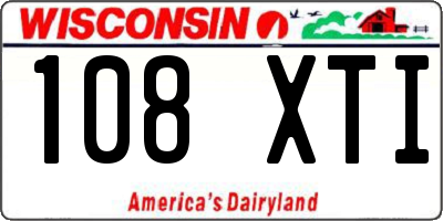 WI license plate 108XTI