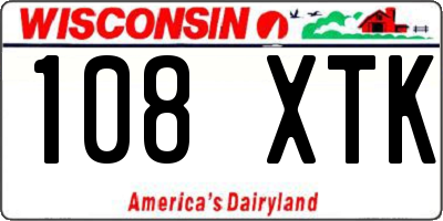 WI license plate 108XTK