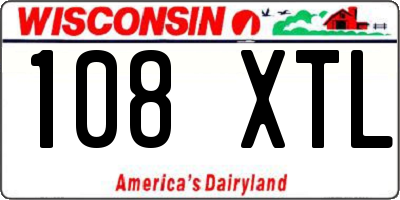 WI license plate 108XTL