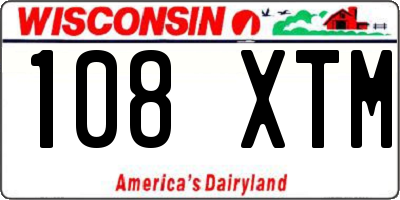 WI license plate 108XTM