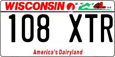 WI license plate 108XTR
