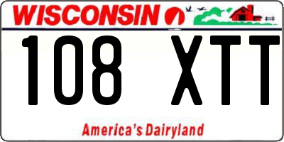 WI license plate 108XTT