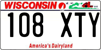 WI license plate 108XTY