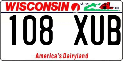 WI license plate 108XUB