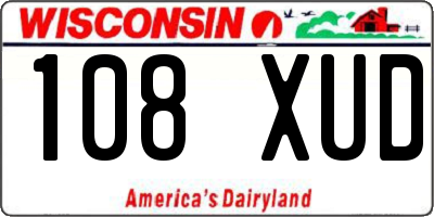 WI license plate 108XUD