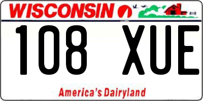 WI license plate 108XUE