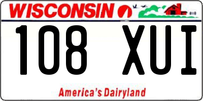 WI license plate 108XUI