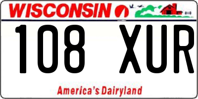 WI license plate 108XUR