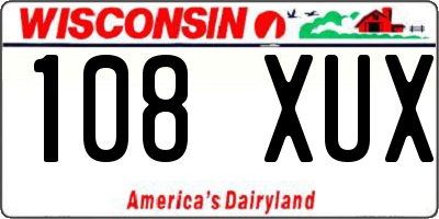 WI license plate 108XUX