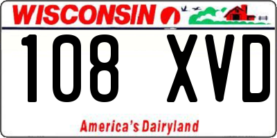 WI license plate 108XVD