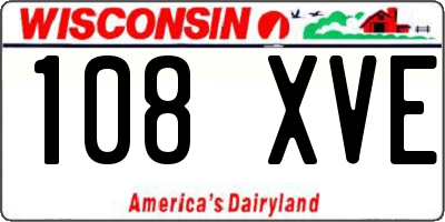 WI license plate 108XVE