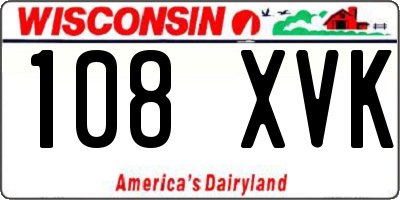 WI license plate 108XVK
