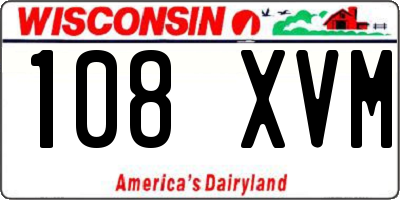 WI license plate 108XVM