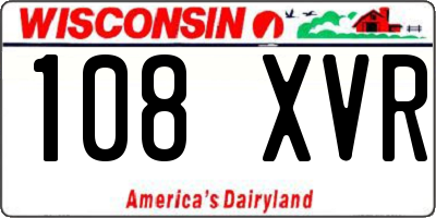 WI license plate 108XVR