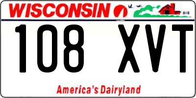 WI license plate 108XVT