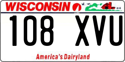 WI license plate 108XVU