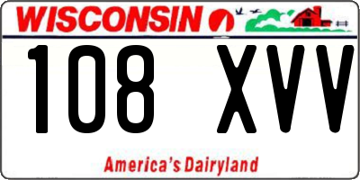 WI license plate 108XVV