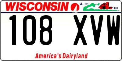 WI license plate 108XVW
