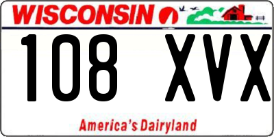 WI license plate 108XVX