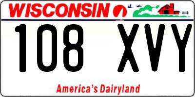 WI license plate 108XVY