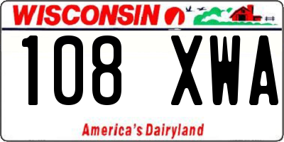 WI license plate 108XWA