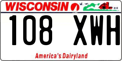 WI license plate 108XWH