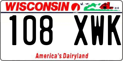 WI license plate 108XWK