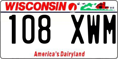 WI license plate 108XWM