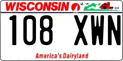 WI license plate 108XWN