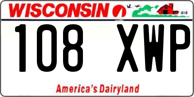 WI license plate 108XWP