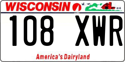 WI license plate 108XWR