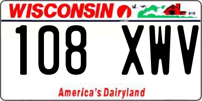 WI license plate 108XWV
