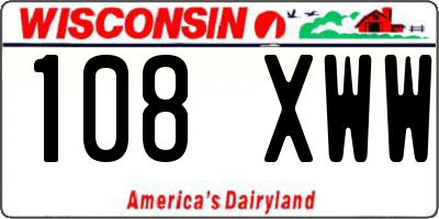 WI license plate 108XWW
