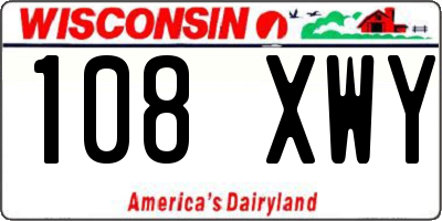 WI license plate 108XWY