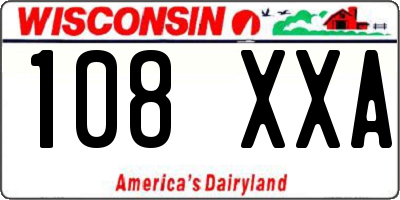 WI license plate 108XXA
