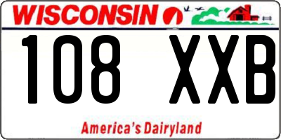 WI license plate 108XXB