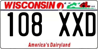 WI license plate 108XXD