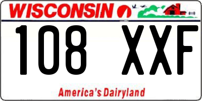 WI license plate 108XXF